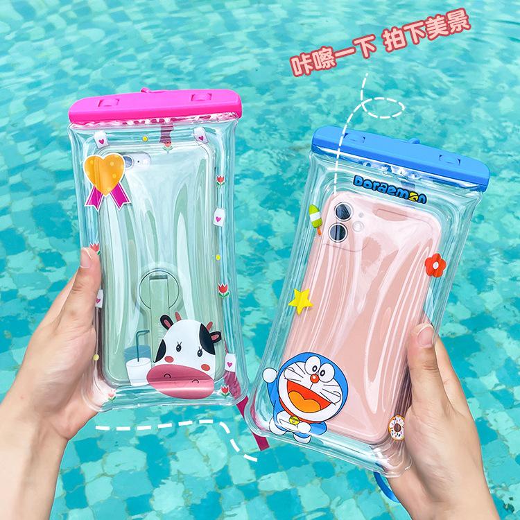 Waterproof Touchscreen Phone Pouch for Swimming and Rafting - Self-Sealing Transparent Case