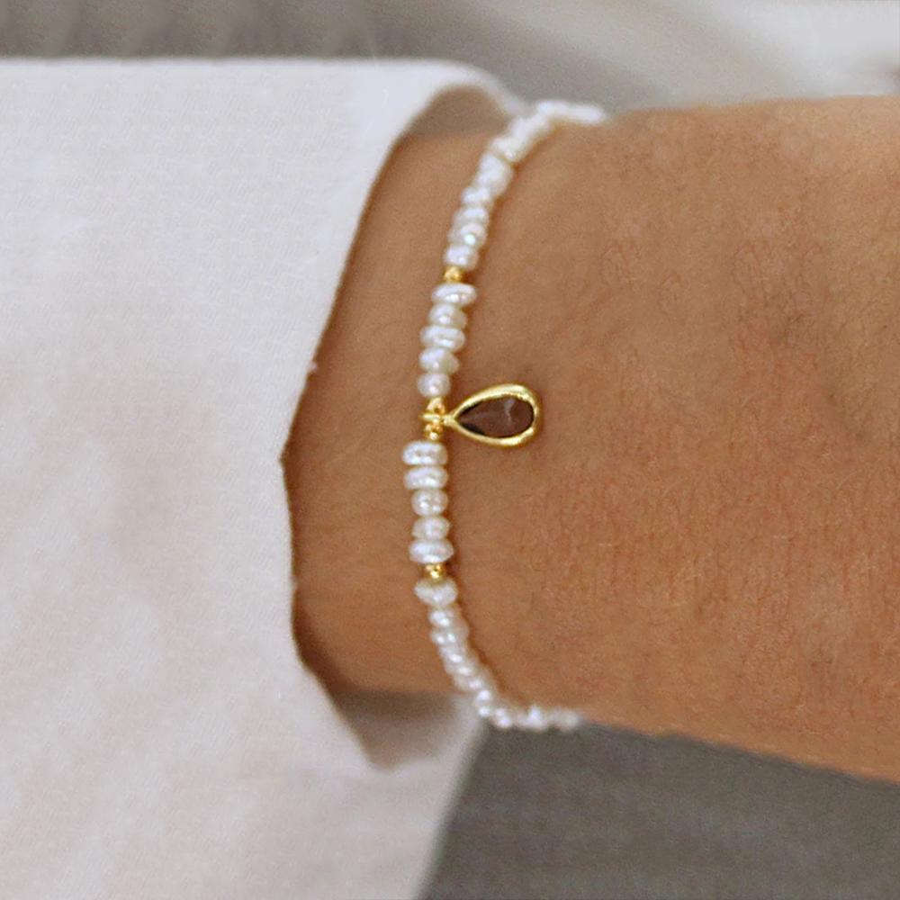 

Мужской и женский ретро-браслет с натуральным жемчугом и кристаллами, смешанный браслет с микроинкрустацией циркония, подвеска, украшение на День матери 1