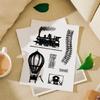 Train Transparent Stamp Railway Clear Stamp Seals Hot Air Balloon Silicone Stamp for Photo Album Scrapbooking Decoration