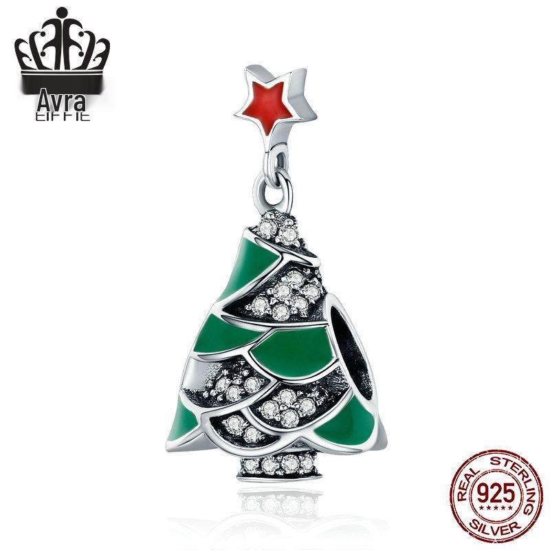 

Everle 2020 Christmas Tree S925 Sterling Silver Diamond Beads DIY Bracelet Accessory SCC307