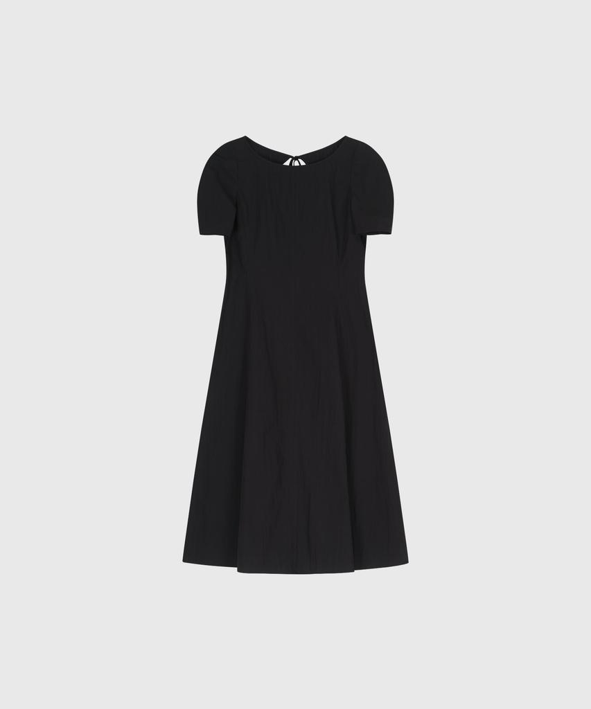 Lugkaeseuteu Caroline Rounded Sleeve Midi Dress_Black