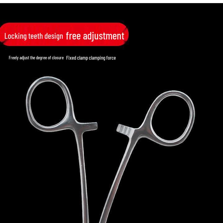 KISS Stainless Steel Pet Hemostatic Forceps: Angled & Straight Heads for Dog Ear Hair Plucking