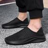 Fashion Summer Men Running Shoes Hollow Mesh Shoes Soft Sole Thick Base Single Network Thin Mesh Shoes Man Casual Sports Plus Size 36-48