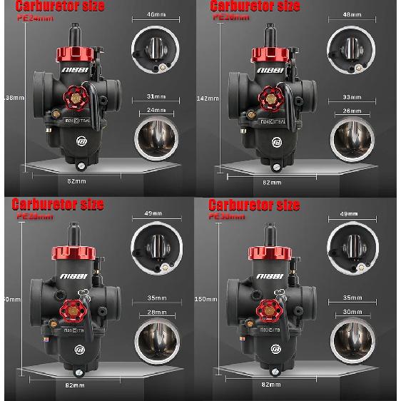 NIBBI PE 24/26/28/30mm Carburetor Motorcycle 2T 4T Engine Carburetors with Main Jets for Yamaha Suzuki Honda Pitbike Modify Part