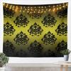 Black & White Crown Tapestry, Ornate Baroque Floral Pattern Print, Wall Hanging for Luxury & Vintage Aesthetic Home Decor
