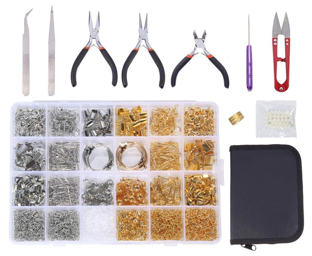 Perriberry Handmade Earring Starter Kit: Earring Parts and Accessory Kit Set, Basic 24 Types In 2 Colors, Handmade Earrings (Starter Kit)