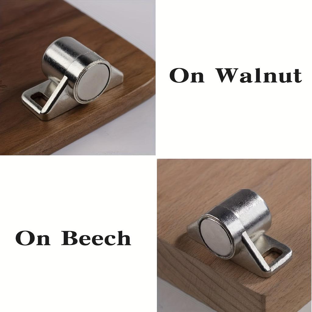 Magnetic Cabinet Catches with Metal Finish, Magnet Door Latch for Kitchen Cabinet and Wardrobe Closets, Heavy-Duty Metal Materia