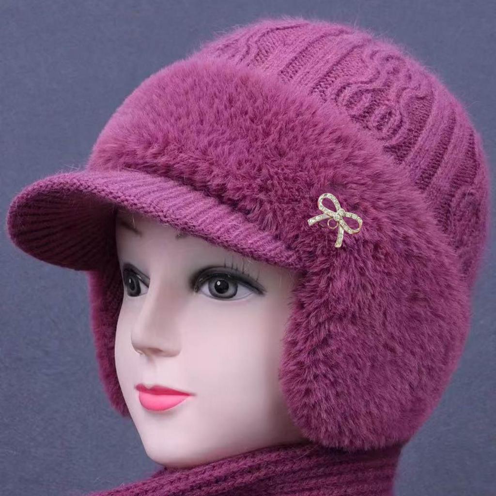 Damen Warm -use Pullover Sportmütze Lässige Ohrenmütze