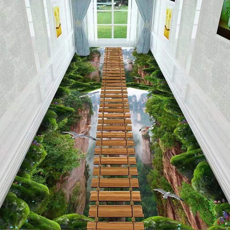 New 3D Fun Adventure Corridor Doormat Bedroom Kitchen Floor Mat Decoration Game Doormat Rug Idyllic Carpet Living Room
