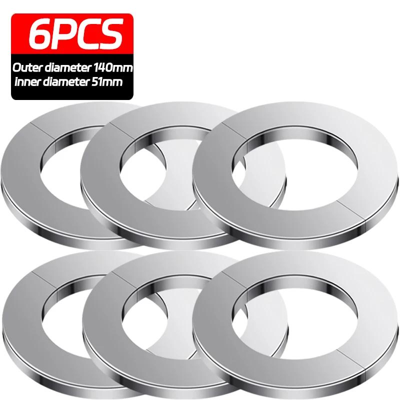 6/1PCS Self-Adhesive Stainless Steel Faucet Decorative Cover Shower Chrome Finish Water Pipe Wall Covers Bathroom Accessories