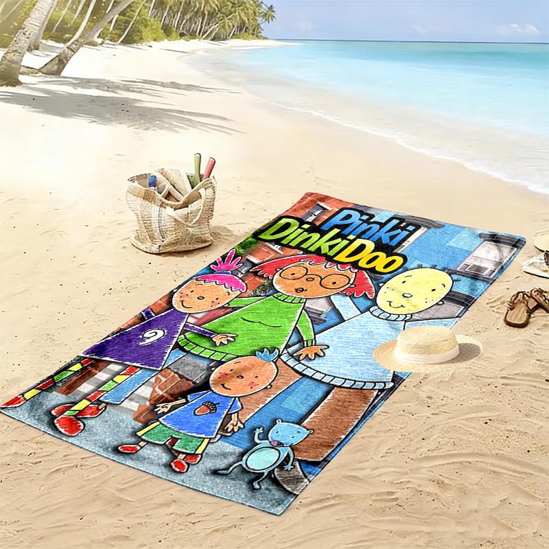 Pinky Dinky Doo Print Beach Towel, Large Soft Quick Dry Towel for Beach Camping Swimming