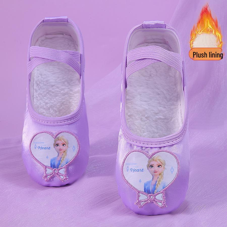 Velvet-Lined Winter Ballet Cat Paw Shoes for Kids - Cozy Dance Footwear