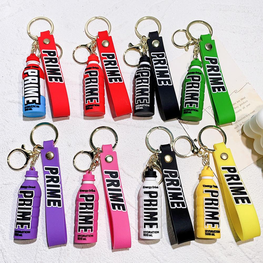 Prime Energy Drink Bottle Keychain Colorful Pvc Soft Rubber Drink Accessory Gift
