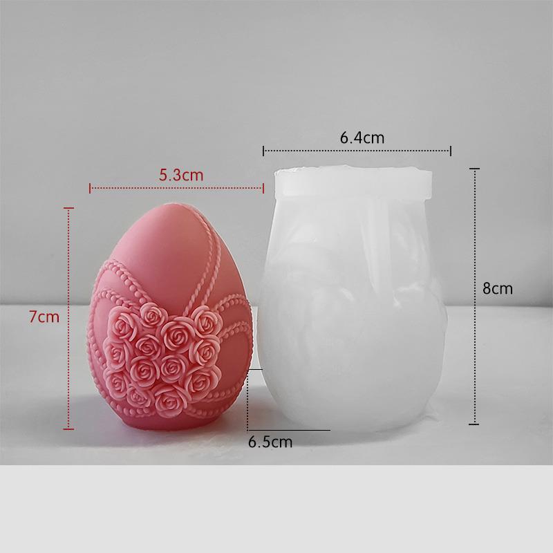 Easter Egg Silicone Candle Mold Aromatherapy Plaster DIY Craft Candles Making Tools Ornaments Embossed Flower Egg Mold