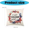 Star Striped Flower Wreath Throw Pillow Case 4th of July Patriotic Independence Memorial Day US Flag Cushion Cover