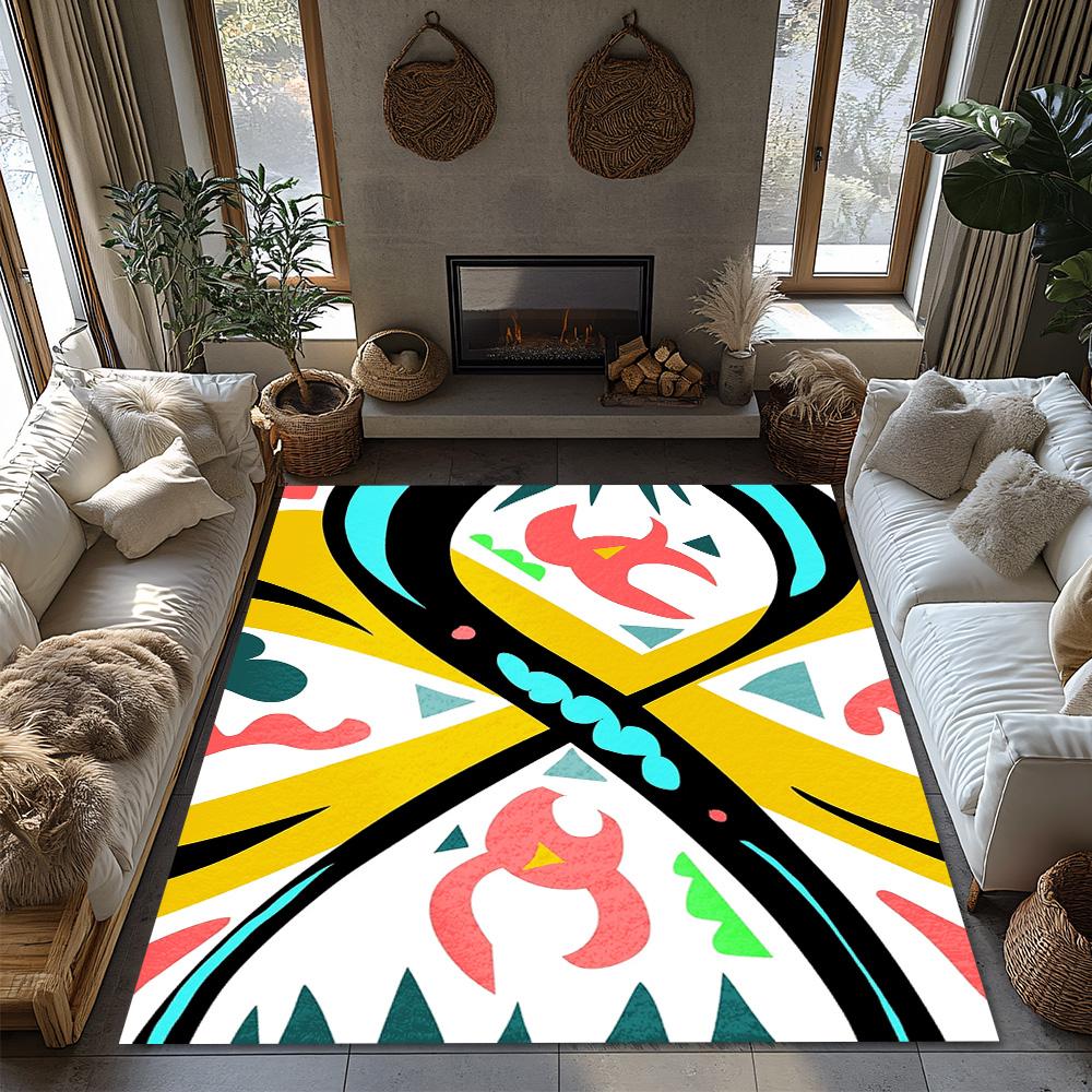 Unique Bohemian Area Rug Non Slip Floor Mat Washable Home Decor Indoor Outdoor Welcome Door Mat Stylish Modern Abstract Pattern