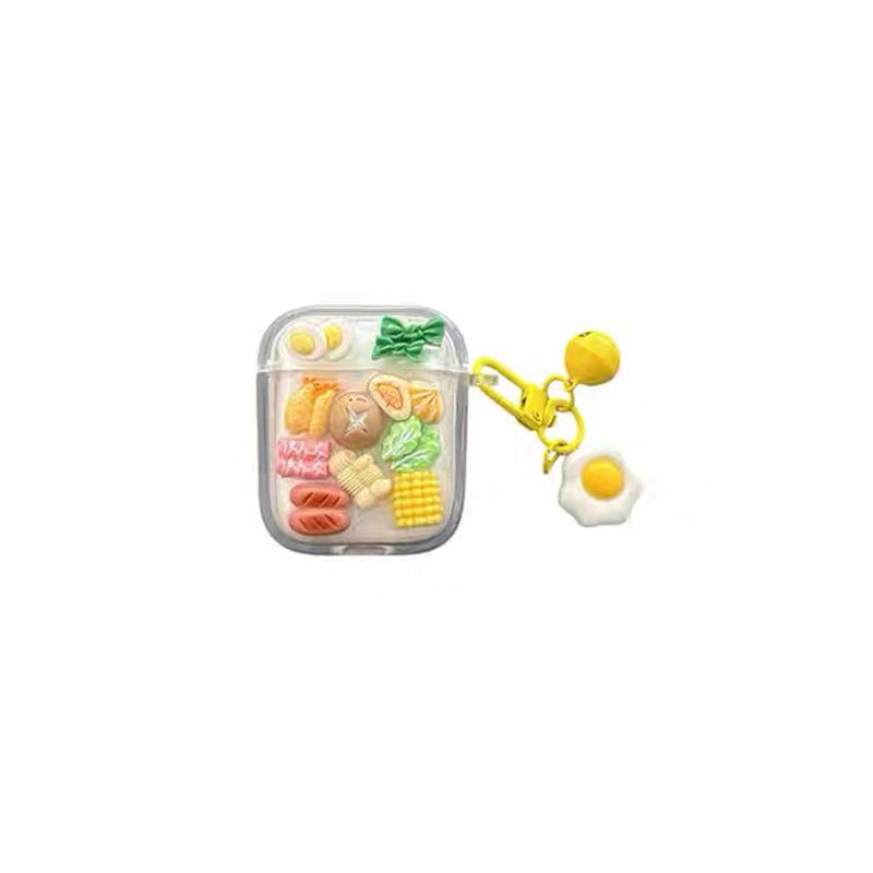 Mini Cartoon Small Hot Dog Vegetable Earphone Cover For Apple Airpods 3 /4 Generation Glitter Pro2 Generation Protective Case