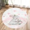 Ballet Rabbit Print Round Carpet for Home Living Room Decor Bedroom Sofa Floor Decoration Rug Non-slip Washable Circle Area Mat