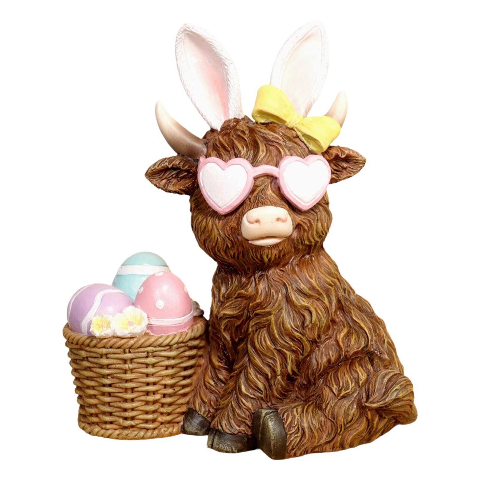 

Easter Cow Figurine , Scottish Resin Sculpture, A Gift For Calf Lovers, Spring Home, Kitchen, , Multi-tiered Tray Table Decoration. One Size