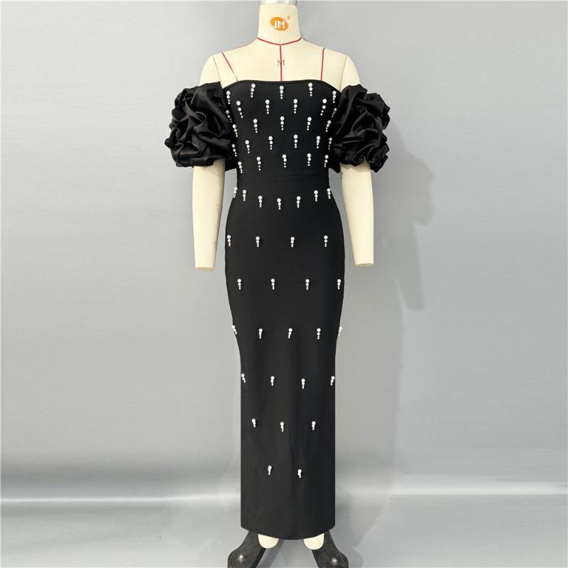 New temperament women's clothing sexy heavy industry drill hip bandage dress dress fashion high waist evening dress Africa
