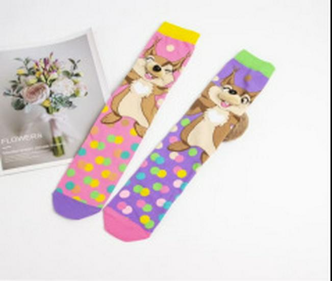 3D Cartoon Girl Knee-High Socks - Free Size for Kids
