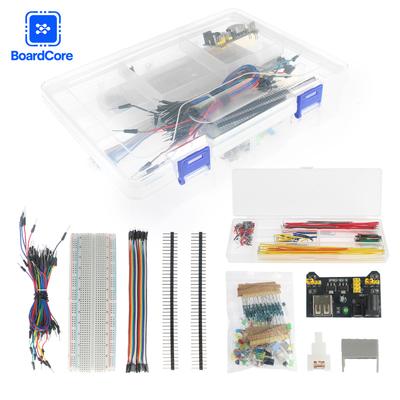 Förpackad Gör-det-själv Projektstart Elektronikkit MB-102 830 Kopplingspunkter Kopplingsdäck Jumper Motstånd Kondensator Diod för Arduino UNO R3