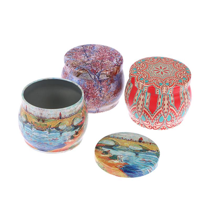 Vintage Candle Tin Can Candy Cookie Storage Box Dry Spice Storage Jar Suitable Diy Candle Cosmetic Ointment Making Christmas
