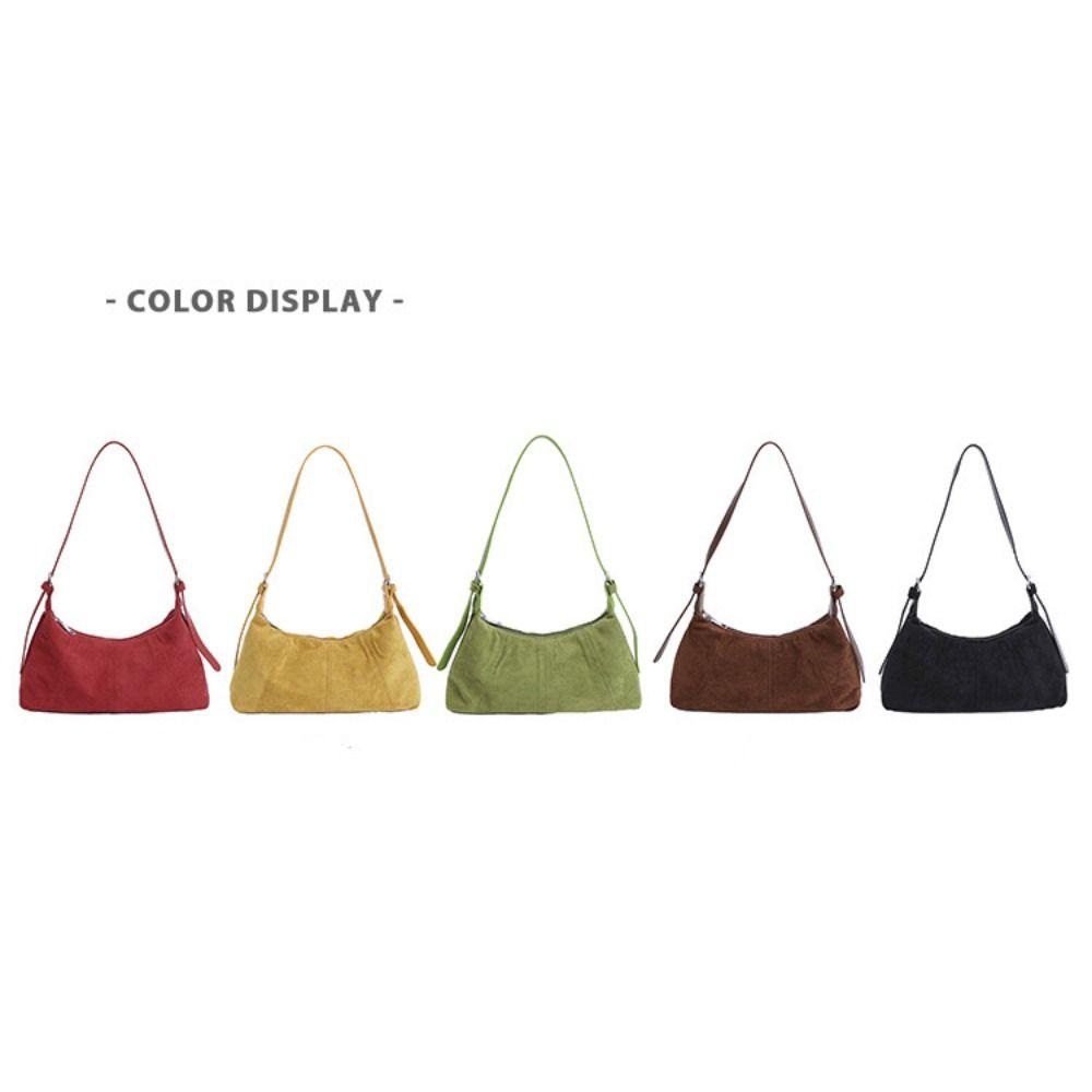 Large Capacity Slouchy Hobo Bags Shoulder Bag Solid Color Tote Bag Suede Pillow Handbag  Summer