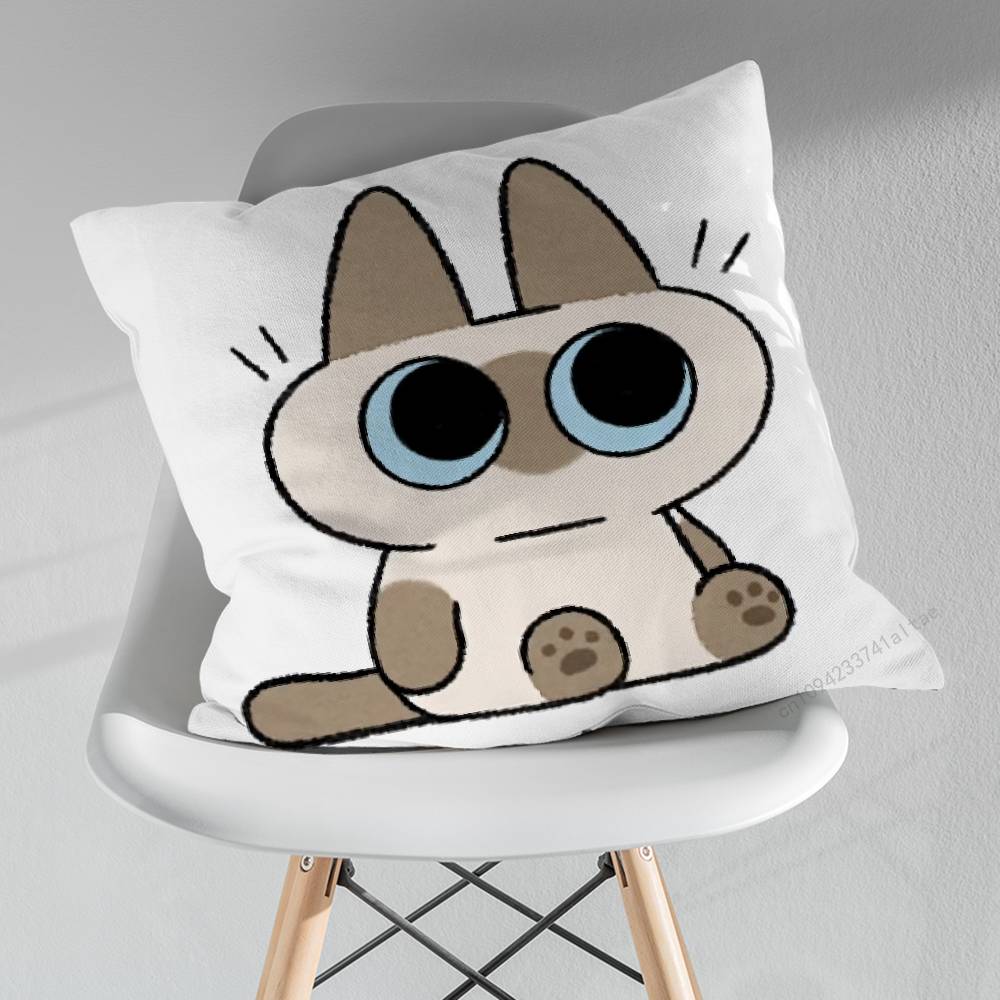 Cute Art AAzukisan Cat Various Sizes Square Pillow Case For Car Home Bedchamber Decor Birthday Gift