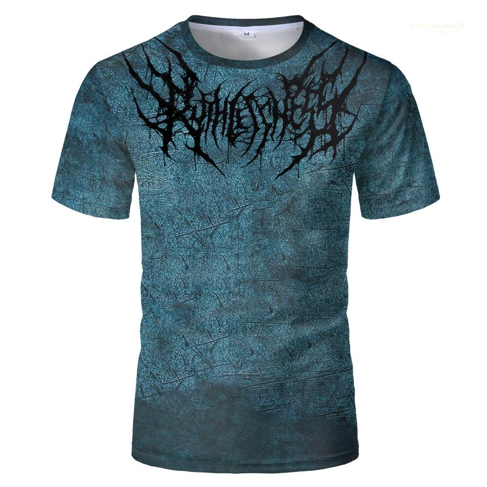 Edgy Grunge Short Sleeve T-Shirt, Gothic Metal Graphic, Streetwear Essential.