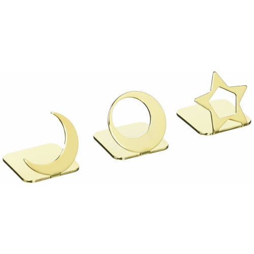 

Takakuwa Metal Chopstick Rests, Gold, Set of 3, Crescent Moon, Full Moon, and Star Designs, Evening Sky, 407538