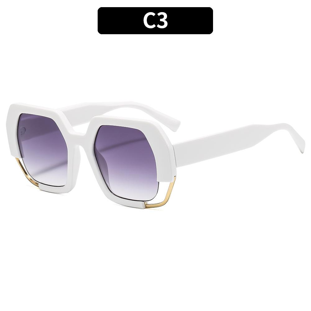 Women's sunglasses, men's and women's fashion square sunglasses, thick frame sunglasses