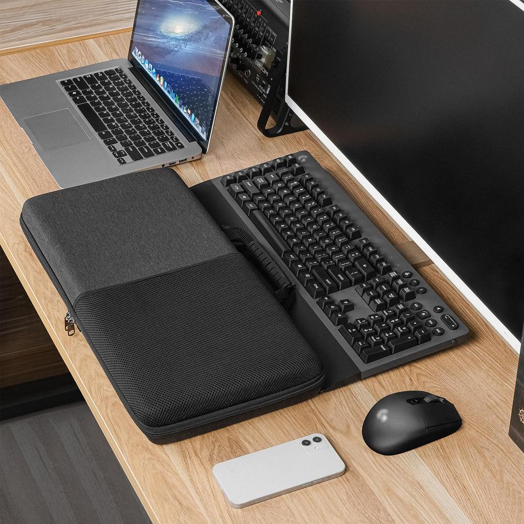 Geekria Keyboard Hardshell Travel Carrying Case for Logitech G613 Keyboard and G305 Gaming Mouse Combo (Dark Gray)