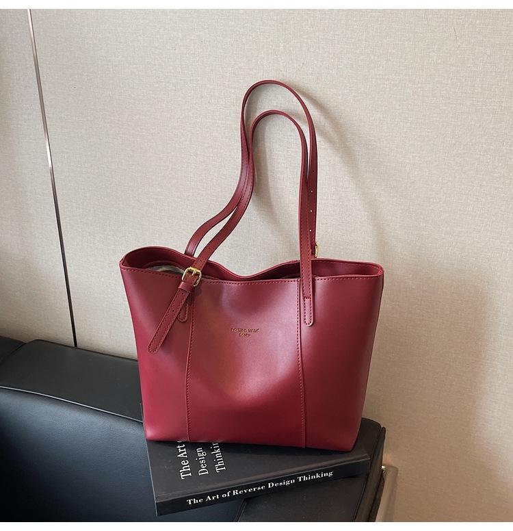 

Высококлассная модная универсальная сумка женская новая трендовая сумка-тоут через плечо большой вместимости текстурная сумка-мессенджер бордовый