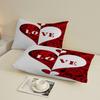 White Red Fitted Sheet Set Rose Heart Love 3D Printed 100% Polyester Mattress Covers Breathable Bedding Set With 2 Pillowcases