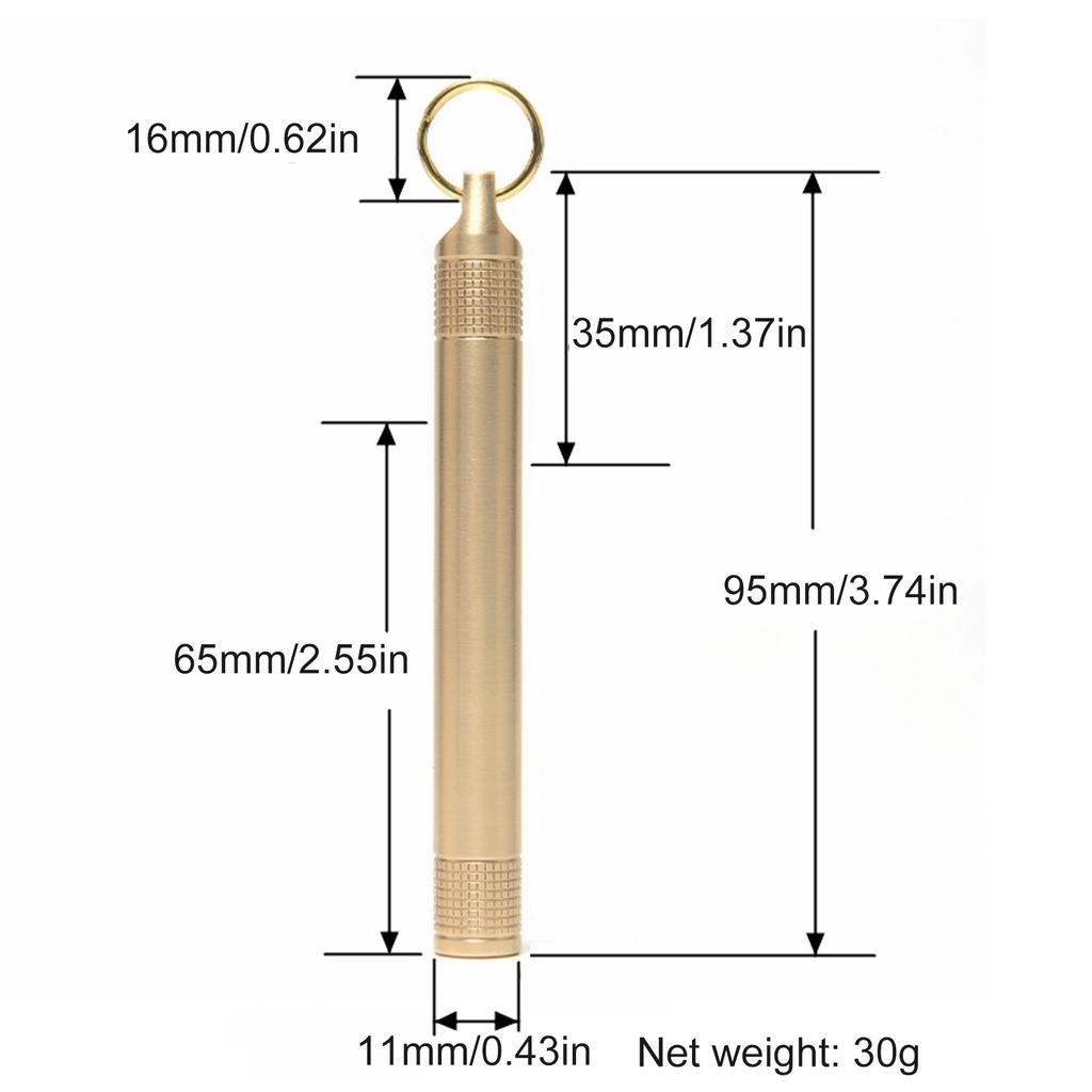 Brass Seal Bottles Waterproof Canister Keychain Toothpick Bottle Outdoor Camping Tool Pocket Pills Case Holder