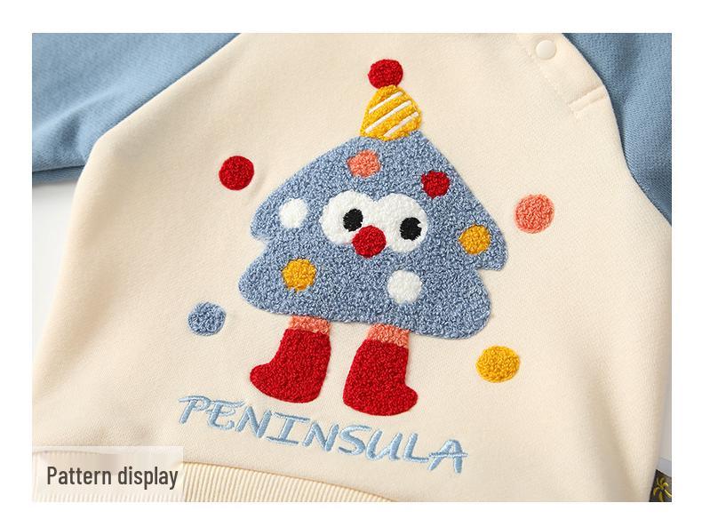 Kids' Autumn Cartoon Long Sleeve Sweatshirt Set - Korean Style Boys' Two-Piece Ensemble