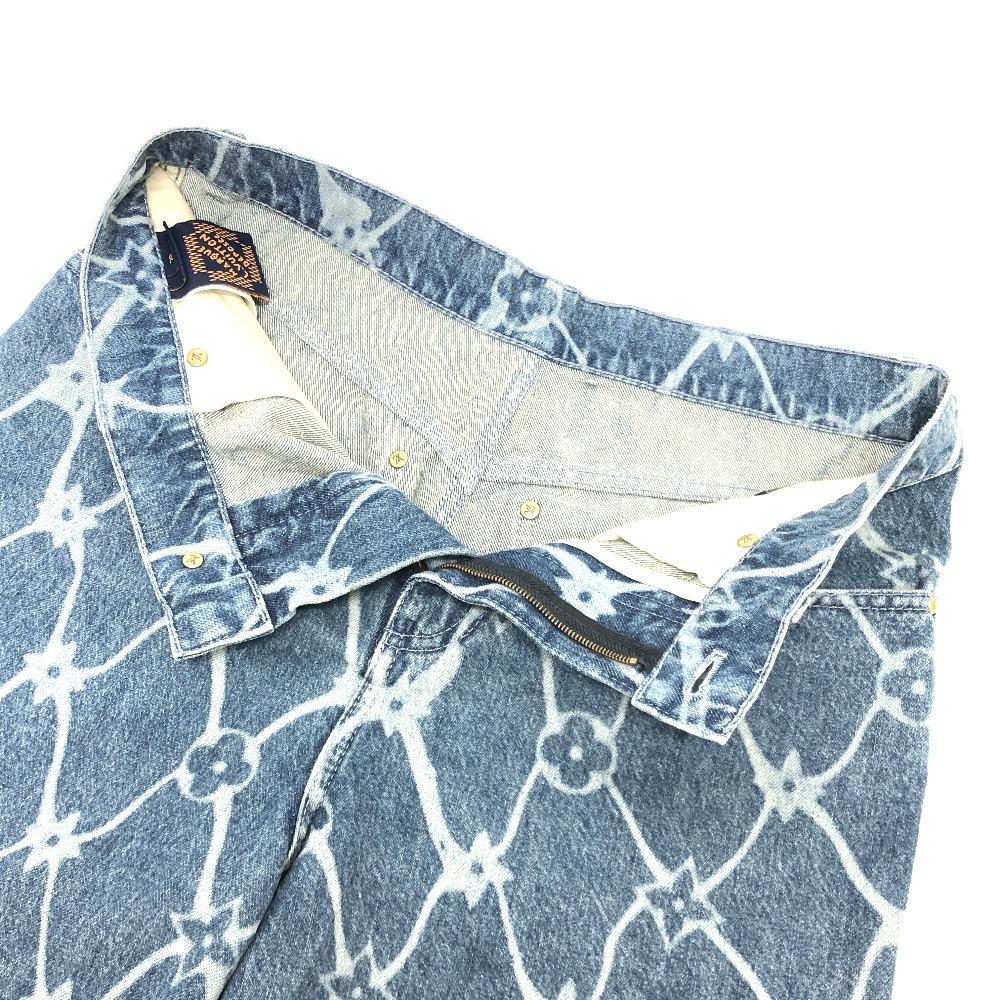 Louis Vuitton 1AFQFD Monogramm-Print Denim-Shorts Unterteile Hosen 24SS Jeanshosen