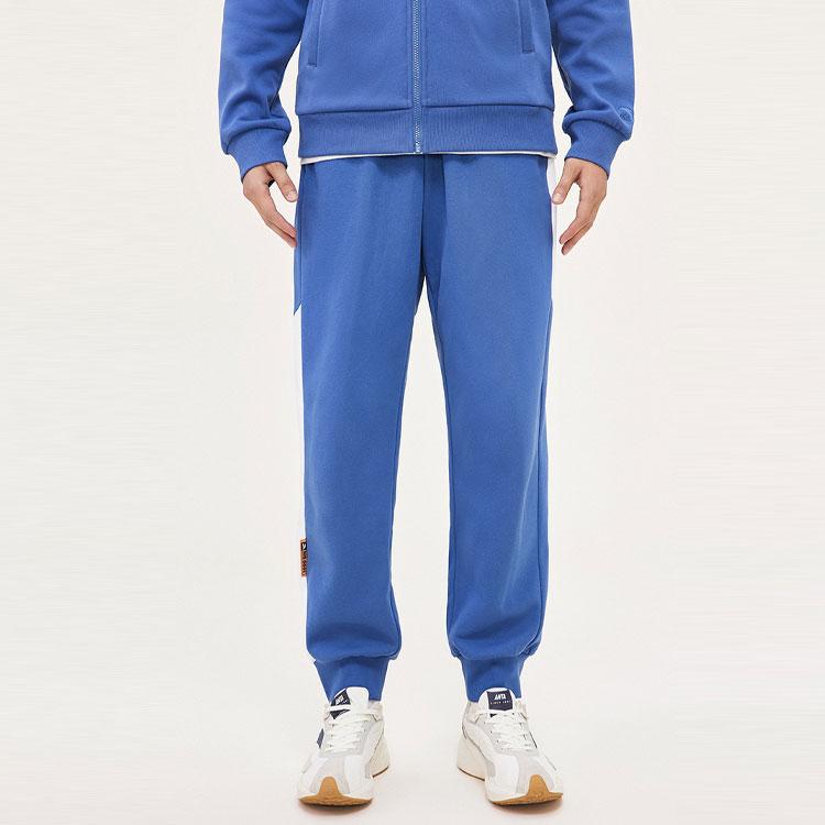 Anta SS22 Knitted Color Block Breathable Casual Sports Pants Men Bottoms Court-Blue 952238741-2