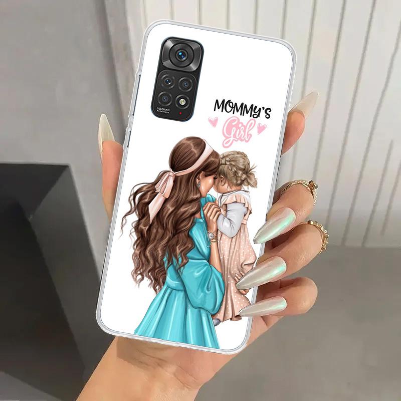 Mom Baby Girls Phone Case for Xiaomi Redmi Note Note 14 13 12S 12 11S 11 Pro Plus 11T 11E 10S 9 9S Soft Funda Print Shell Note 1