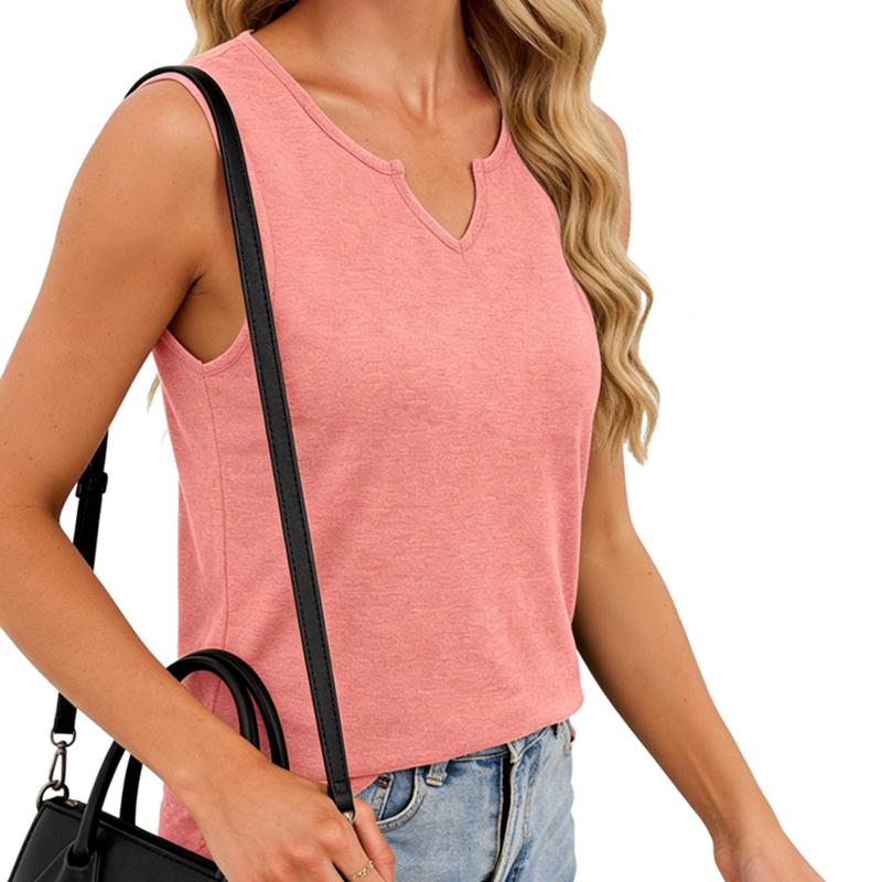 Women's V-neck Solid Color Sleeveless Top