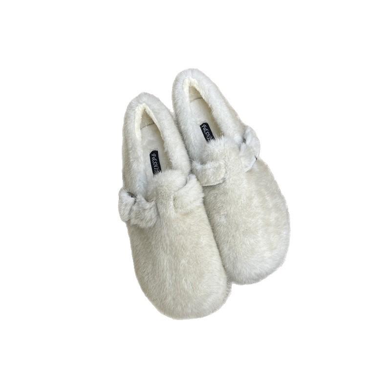 Mao Mao Slippers Women's Outer Wear 2025 New Autumn and Winter One-pedal Fashion Out Bag Head Half Drag Cotton Slippers Mao Mao Shoes