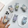 Epoxy Bear Holder, Mobile Phone Air Cushion Bag, Desktop Drama Watching Artifact, Firmly Pasted Creative Sequins, Flower Wind