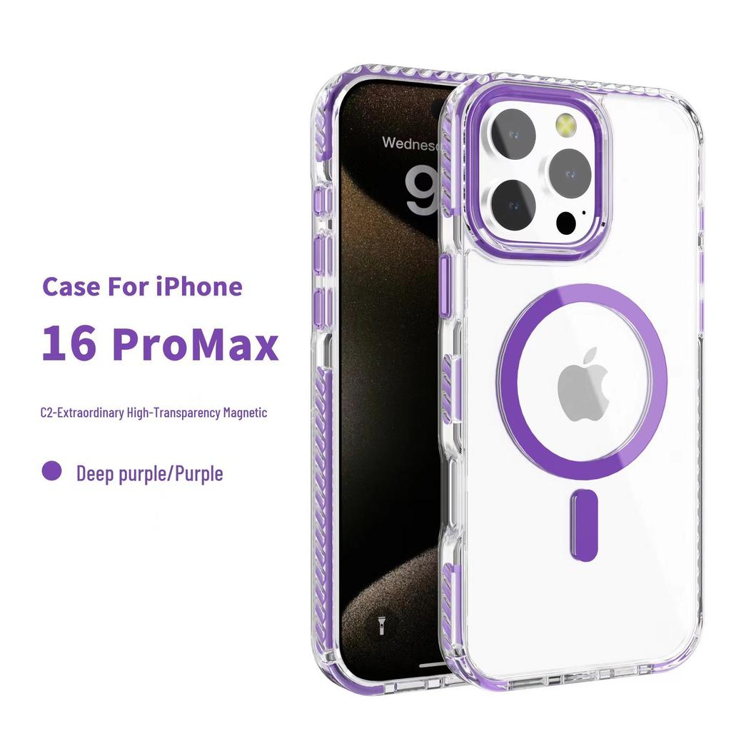 Dual-Tone Magnetic Case for iPhone 17 Pro Max and Apple 16 Plus Clear Shield