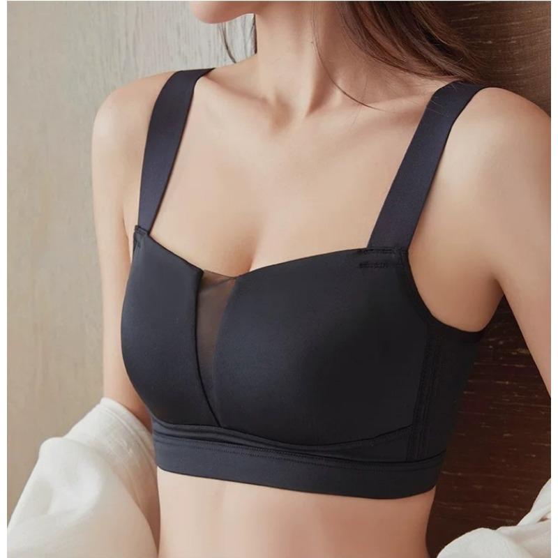 Skin Tone Anti-Sagging Support Wireless Bra with Adjustable Straps M чёрный
