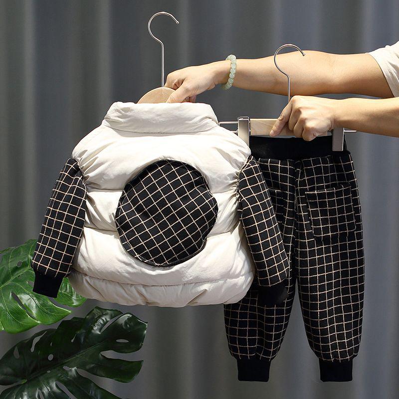 

Stylish Boys Fleece-Lined 3-Piece Set: Korean-Style Autumn/Winter Vest for Infants & Toddlers 100 Height 85-95CM