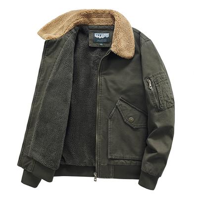 New Men's Jackets In Autumn and Winter Cotton-padded Jacket Washing Tooling Multi-pocket Padded Cashmere Men's Lambswool Coat.