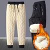 Men's Cotton Pants Plus Size Loose Lambskin Plus Velvet Thickened Trousers Sports Casual Windproof Sweatpants