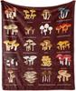Плед с марокканским плиточным узором Мягкий флисовый плед Бохо Декор для дома Этнический стиль Украшение для гостиной дивана кровати