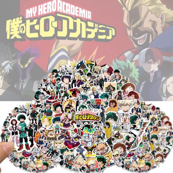100Pcs Luggage Decals Cartoon Pattern Self-adhesive Removable My Hero Academia Stickers for Phone Case